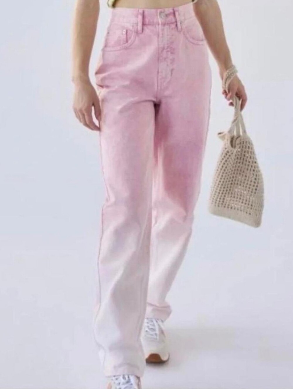 BDG Urban Outfits Pink Ombre High-Rise Baggy Jeans Size 28